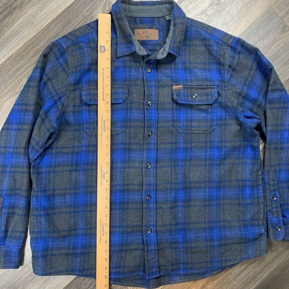 ORVIS Mens Big Bear Heavy Weight Flannel Shirt Blue Gray Plaid Size XXL - Picture 4 of 7